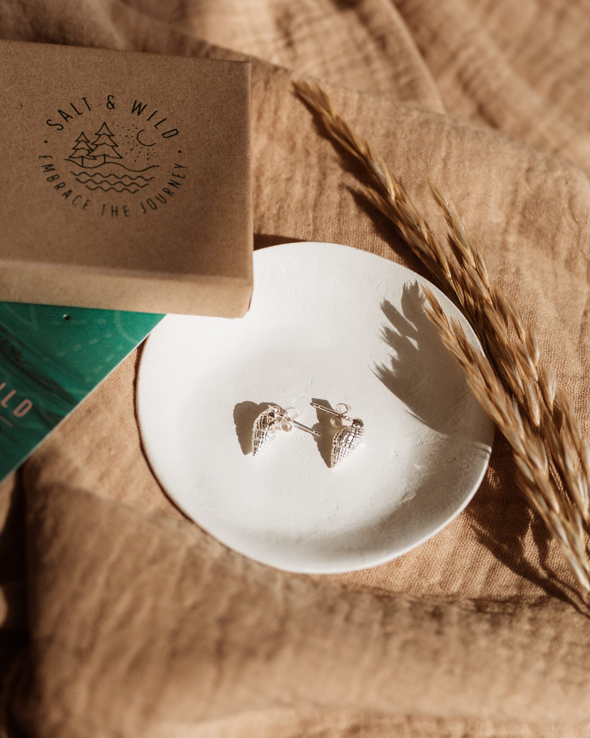 ethical silver whelk stud earrings by Salt & Wild